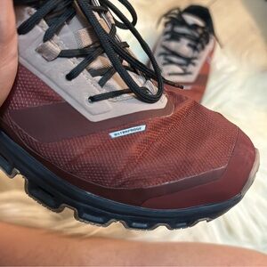 Women's Waterproof Trail Running Shoes - Red and Black